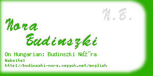 nora budinszki business card